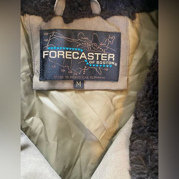 Forecaster of Boston Unisex Medium Olive Army Green Winter Parka Jacket Faux Fur - Picture 3 of 7